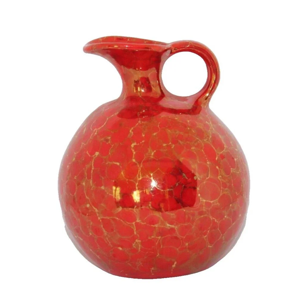Vintage Crackled Style Art Studio Pottery Hand Crafted Pitcher/Vase/Ewer